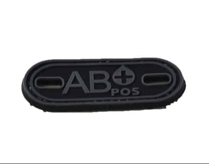 AB Positive blood type patch (Black) (Fits boot lace)