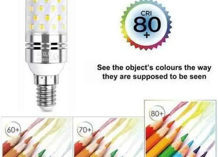 E14 LED Corn Bulb 12W Energy Efficient Solution Lasting up to 25,000 Hours 2 Pk