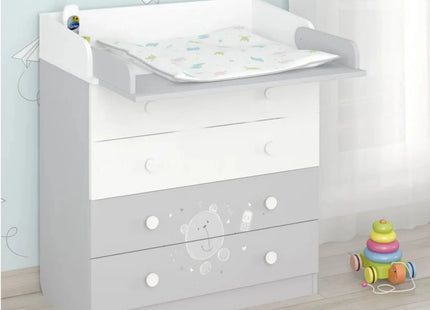Shefa Kids 800 Teddy Changing Dresser - Grey/White