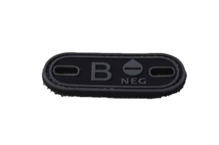 B Negative blood type patch (Black) (Fits boot lace)