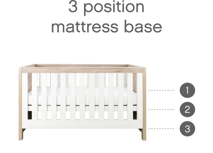 Tutti Bambini Modena 3-in-1 Cot Bed - White/Oak