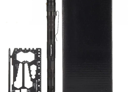 9-in-1 Multi-Function Writing Pen with LED Torch Screwdriver Whistle Great Gift