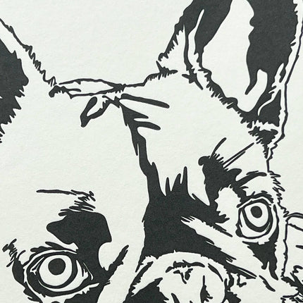 French Bulldog Letterpress Card