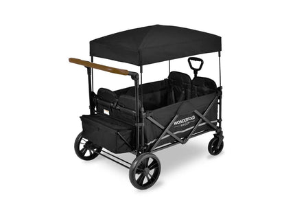 Wonderfold X4R Push and Pull Quad Stroller Wagon - Black