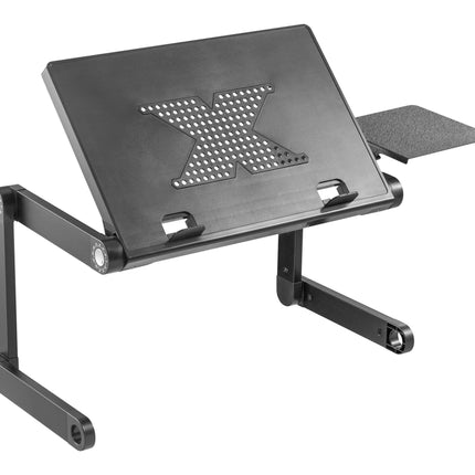 ProperAV Laptop Stand for Bed / Sofa / Desk with Adjustable Legs & Mouse Pad - Black