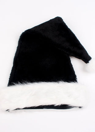 Black Christmas Hat Halloween Plush Hat Thickened Plus-sized Christmas Hat