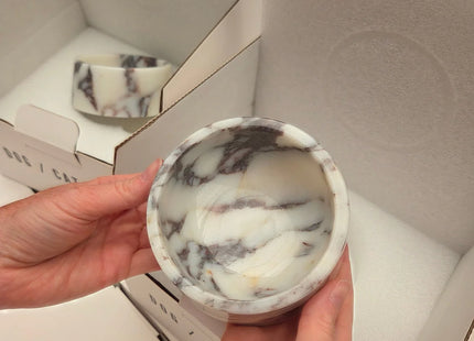 Calacatta Viola Marble Dog Bowl