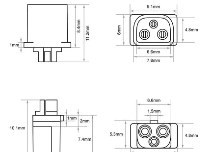 BetaFPV BT3.0 2S Male Connector (10 Pack)