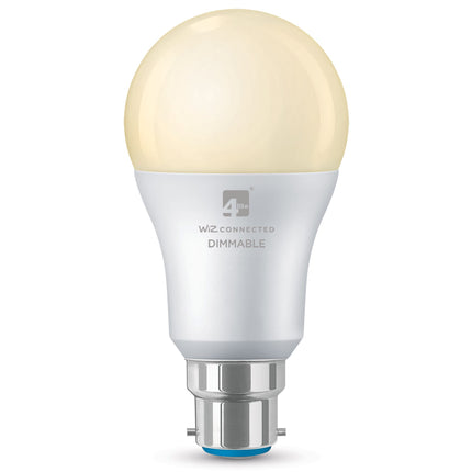 4lite WiZ Connected A60 Warm White WiFi LED Smart Bulb - B22 Bayonet Cap