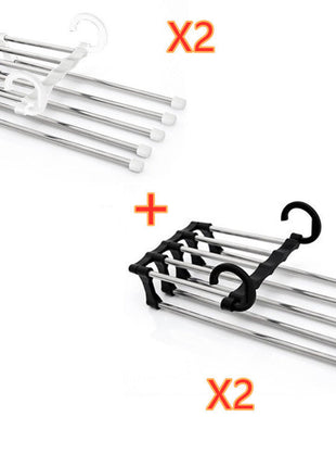 5 In 1 Wardrobe Hanger Multi-functional Clothes Hangers Pants Stainless Steel Magic Wardrobe Clothing Hangers For Clothes Rack