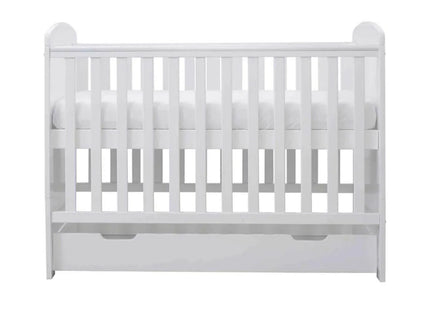 Ickle Bubba Coleby Mini Cot Bed & Under Drawer White - Premium Pocket Sprung Mattress