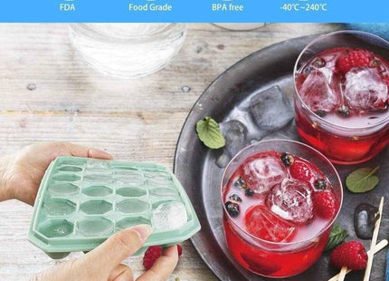 Silicone Ice Cube Trays 2 Pack Stackable Easy-Release BPA Free Cocktail Freezer