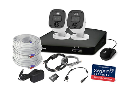 Swann 1080p 64GB 4-Channel Wired DVR CCTV Kit with 2 Bullet Cameras