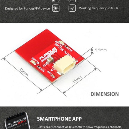 FuriousFPV Bluetooth Module (Racepit, Stealth VTX, F-35)