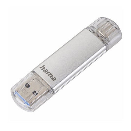 Hama C-Laeta 64GB USB 3.1 USB-A & USB-C Flash Drive, Metal, OTG, 40MB/s