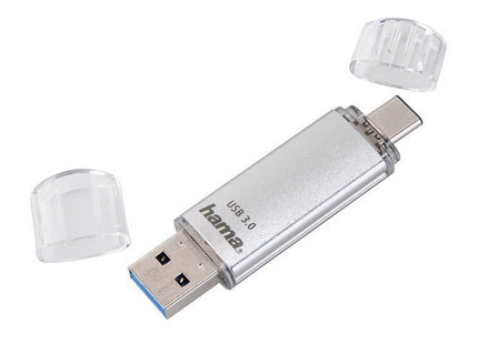 Hama C-Laeta 32GB USB 3.1 USB-A & USB-C Flash Drive, Metal, OTG, 40MB/s