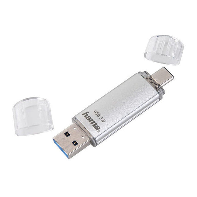 Hama C-Laeta 64GB USB 3.1 USB-A & USB-C Flash Drive, Metal, OTG, 40MB/s