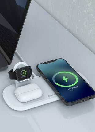 Devia 15W Triple Wireless Magnetic Charging Pad for Apple iPhone, Airpods & Watch