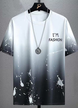 Gradient Half-length Sleeve Versatile Casual T-shirt