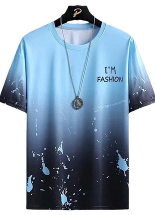 Gradient Half-length Sleeve Versatile Casual T-shirt