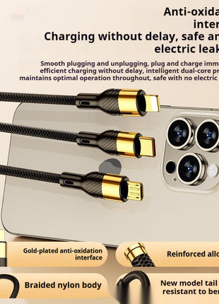 240W Super Fast Charge Suit Three-in-one Three-in-one Data Cable