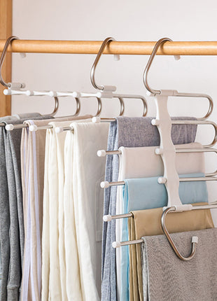 5 In 1 Wardrobe Hanger Multi-functional Clothes Hangers Pants Stainless Steel Magic Wardrobe Clothing Hangers For Clothes Rack