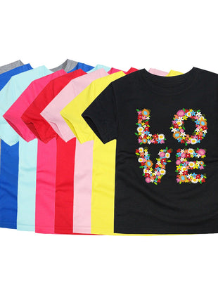 Children's Clothing Cartoon Knitted Heat Press Round Neck T-shirt