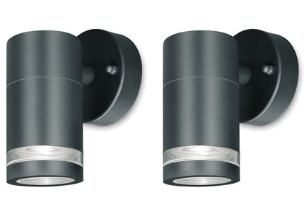 4lite Marinus GU10 Single Direction Outdoor Wall Light without PIR - Anthracite