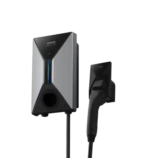 Anker SOLIX V1 7.4kW Smart EV Charger, Tethered Type 2 (5m Cable) with AI Solar Optimization and App Control