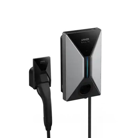 Anker SOLIX V1 7.4kW Smart EV Charger, Tethered Type 2 (5m Cable) with AI Solar Optimization and App Control