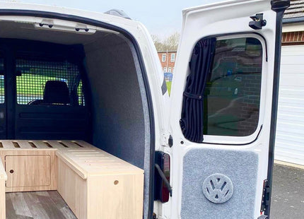 For VW Caddy Premium 1 x Barndoor Window Curtains Van-X