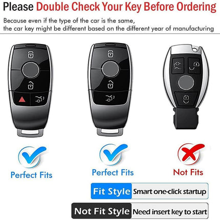 Car Key Shell for Mercedes Benz - Gradient Glass Key Cover for A/C/G/E/S Class