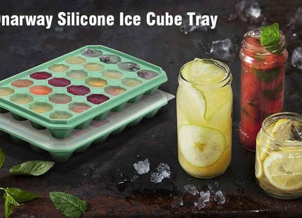 Silicone Ice Cube Trays 2 Pack Stackable Easy-Release BPA Free Cocktail Freezer