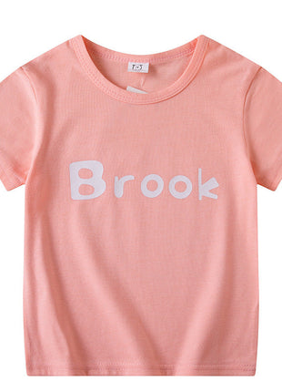 Children's Short Sleeve Boys And Girls T-shirt Cartoon Half Sleeve Top