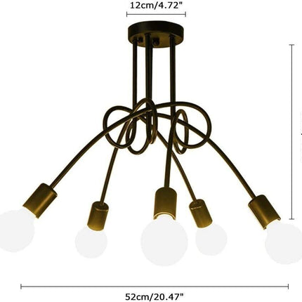 Ceiling Light Fixture Mount Lamp 5-Lights 20.47inch /52cm Vintage Retro