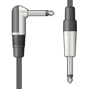 Citronic 6.3mm Mono Jack to Right Angled 6.3mm Mono Jack Guitar Audio Lead 3m