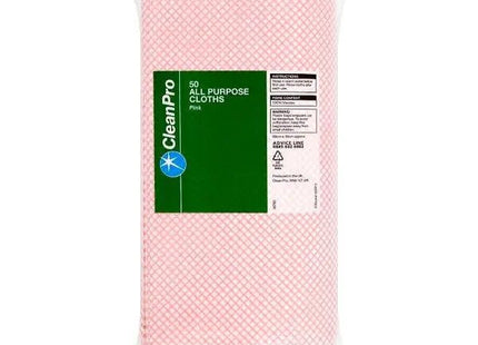 CleanPro 50 All Purpose Cloths Pink 60cm x 30cm