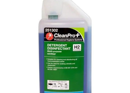 CleanPro+ Detergent Disinfectant H2 Concentrate 1 Litre