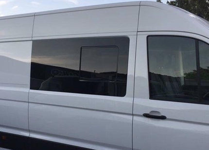 For VW Crafter New Shape Sliding Side Window – Limo Tinted Glass | 2018–2023 - Van-X