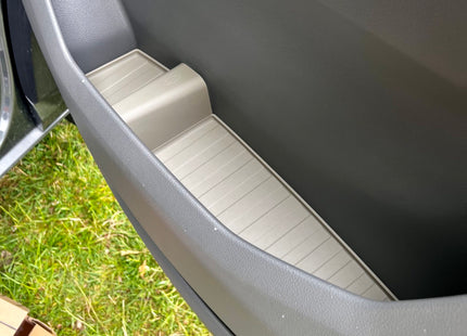 For MAN TGE / VW Crafter New Shape Door Pocket Rubber Liner Inserts Grey | Anti-Rattle Door Mats | Van-X