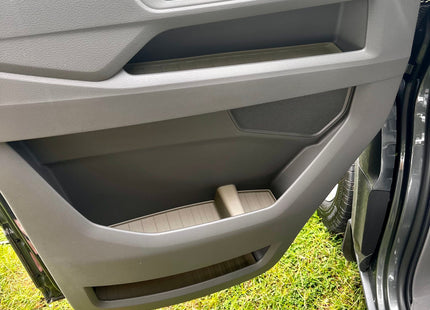 For MAN TGE / VW Crafter New Shape Door Pocket Rubber Liner Inserts Grey | Anti-Rattle Door Mats | Van-X