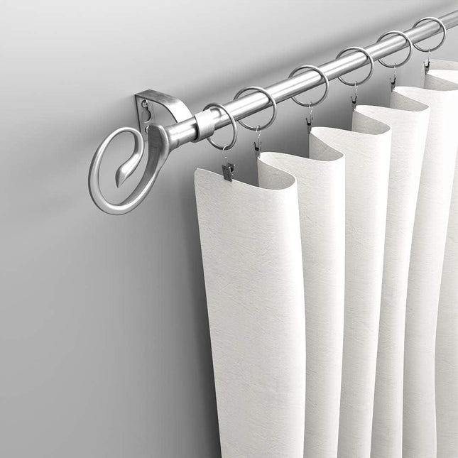 Curtain Pole Adjustable Length 130-240cm Chrome Ø16/19mm