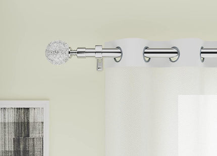 Curtain Poles Mosaic ball finials Extendable Set 70 to 120cm Chrome