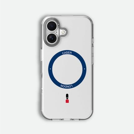 Slim Clear iPhone 16 Pro Case with Royal Blue MagSafe Ring - King's Guard | The Iconic Case