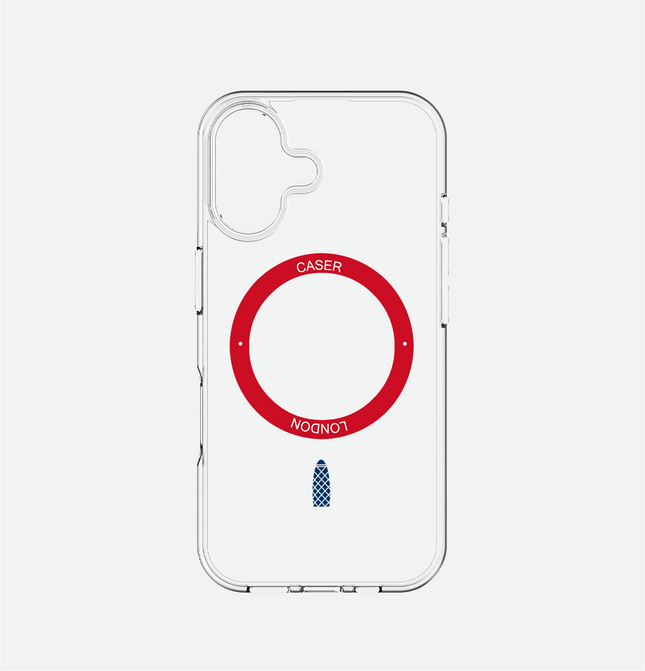 Slim Clear iPhone 16 Case with Red MagSafe Ring - Gherkin Icon | The Iconic Case
