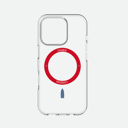 Slim Clear iPhone 16 Pro Case with Red MagSafe Ring - Gherkin Icon | The Iconic Case