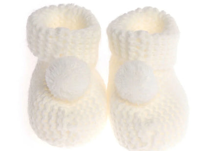 HelloBaby Pom Pom Baby Booties (Newborn to 3 Months)