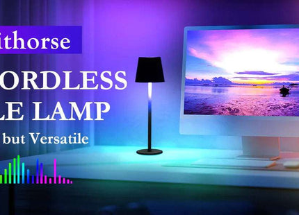 Rechargeable RGB LED Table Lamps Touch Dimmable 2 Pack IP54 White Indoor/Outdoor