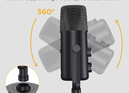 Maono USB-C Desktop Condenser Cardioid Omnidirectional Microphone with Headphone Jack
