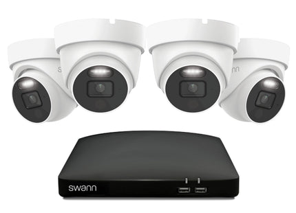 Swann 4K 1TB 8-Channel Wired DVR CCTV Kit with 4 Dome Cameras